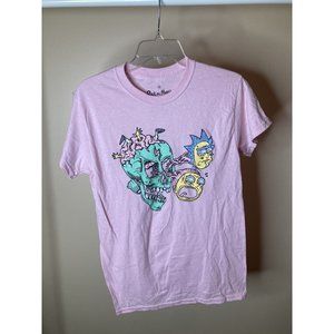 Rick And Morty T-Shirt Adult Swim Pink Size Small